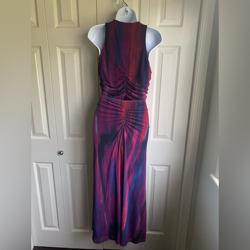 NWT House of Harlow 1960 Mesh Sleeveless Multicolor Tank and Skirt Two Piece Set - Picture 4 of 7